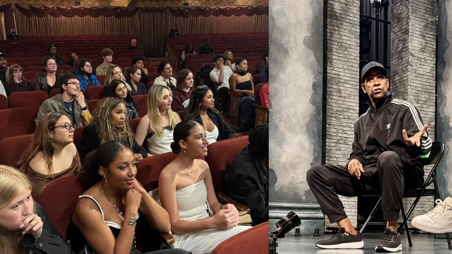 Denzel Washington speaks to Fordham Theatre students after Othello
