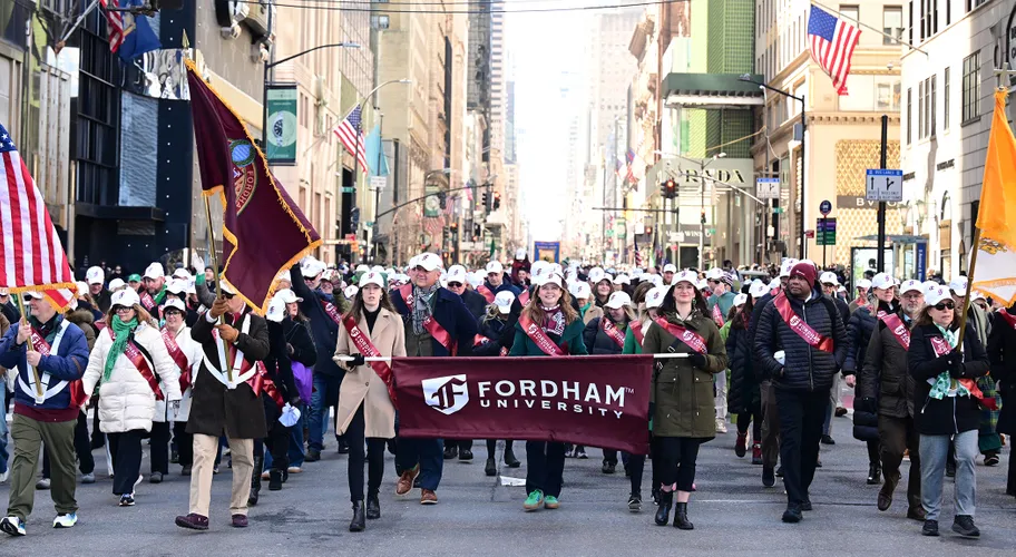 Fordham marches in the 2026 St. Patrick's Day Parade