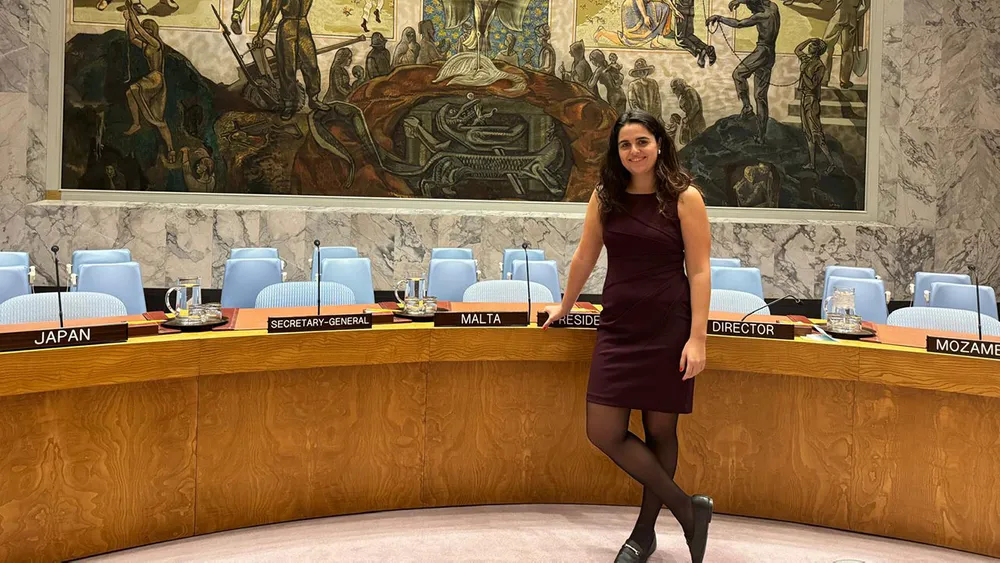 Marta Granados Hernandez works on the floor of the UN as part of the Permanent Mission to Malta.