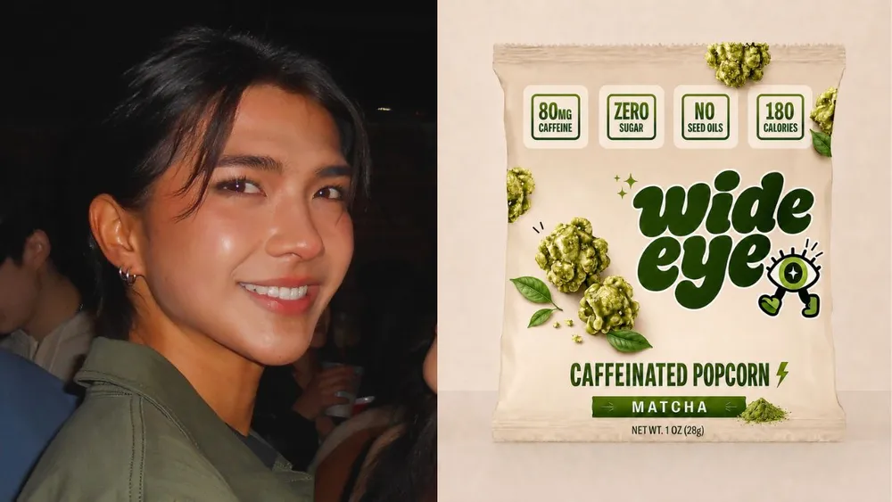 First-year student John Russak founded Wide Eye, a caffeinated popcorn company, with a $30,000 investment from the Early Stage Venture Program. Contributed images