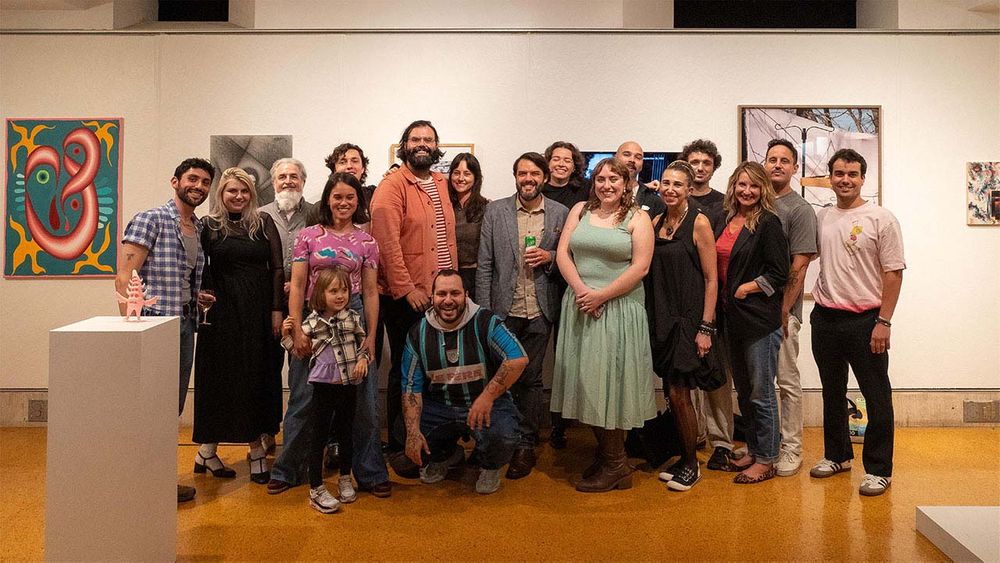 Alumni, friends, and family at the opening for the “Amarcord” exhibit in the Ildiko Butler Gallery