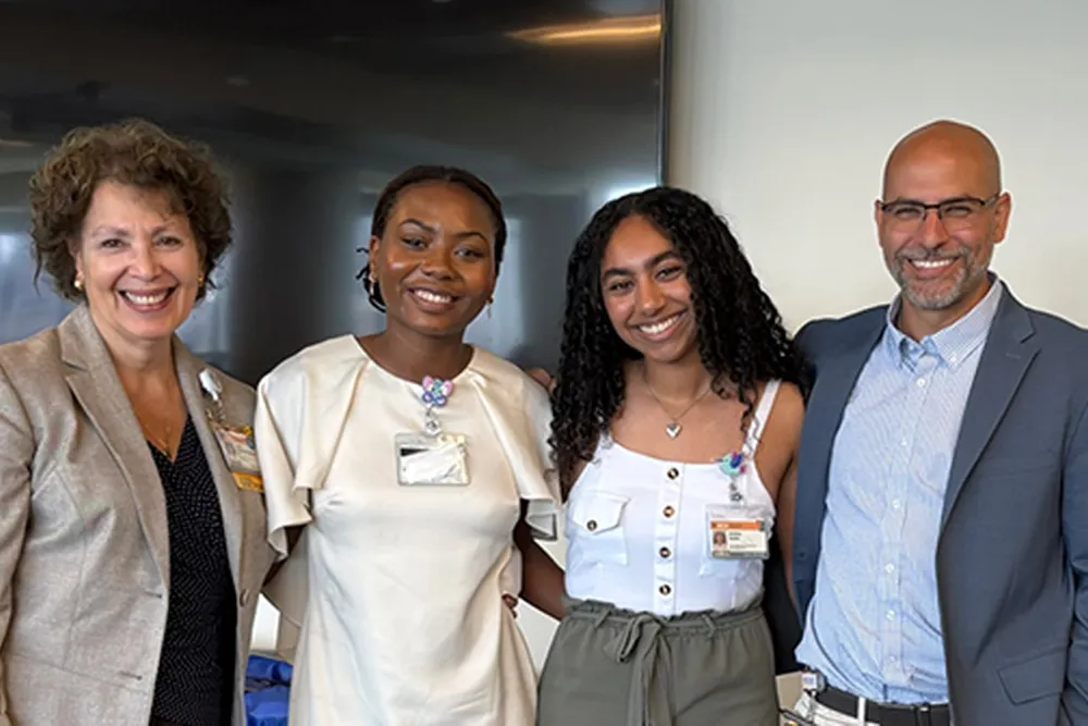 Fordham student Annalisa Brown-Beebe with supervisors and colleagues at her hospital internship in Richmond, Virginia
