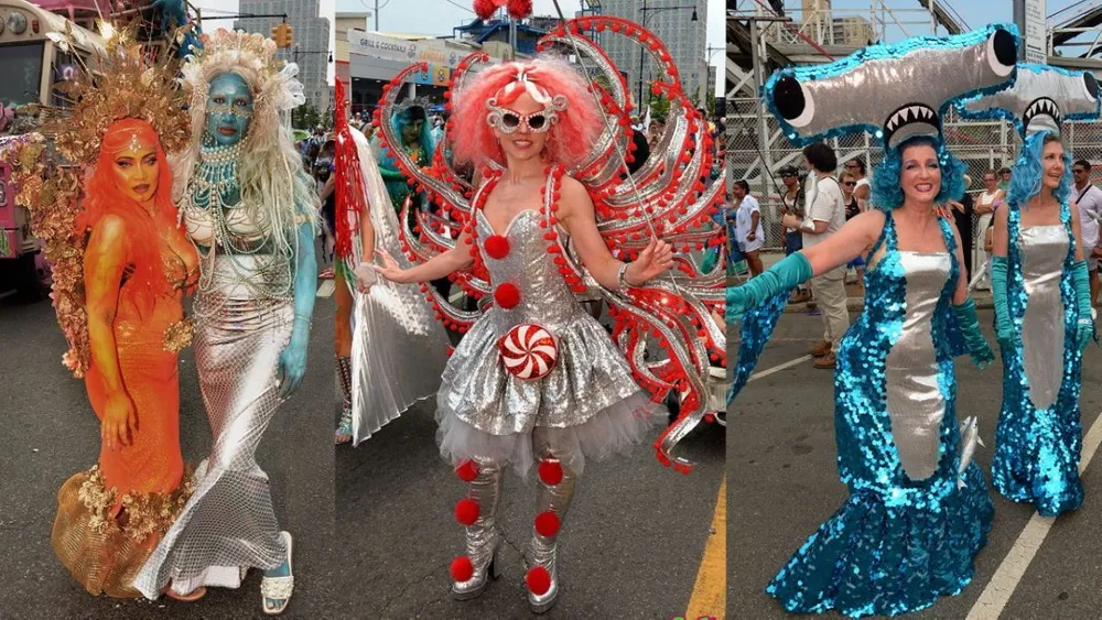 Participants in the annual Coney Island Mermaid Parade