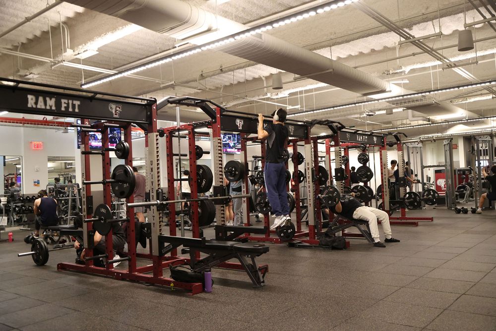 The weight lifting area of the fitness center at Rose Hill