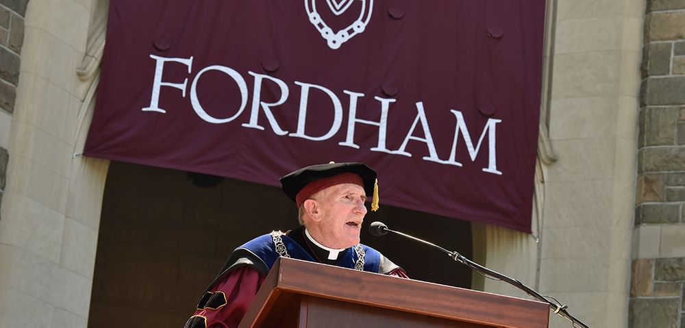 President McShane speaks at University Commencement