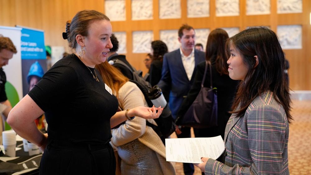 Students at a career fair