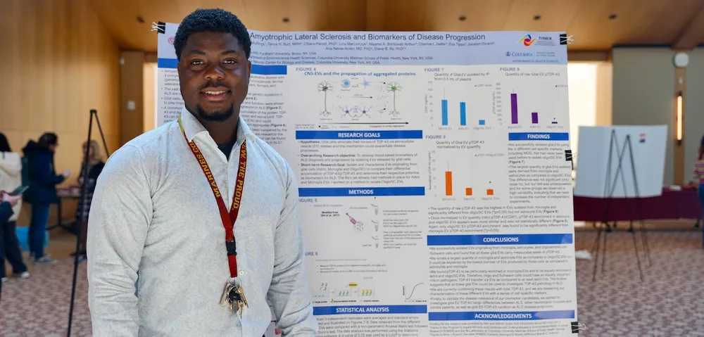 Isaac Mullings, a junior psychology major, is studying a protein related to ALS, a fatal neurodegenerative disease.