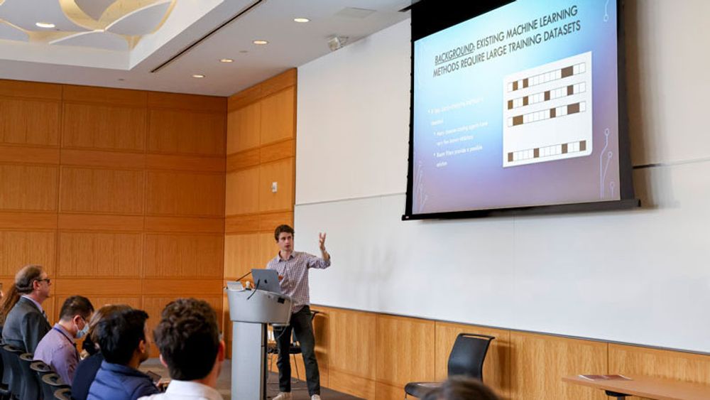 Nolan Chiles presenting at a Data Science Symposium