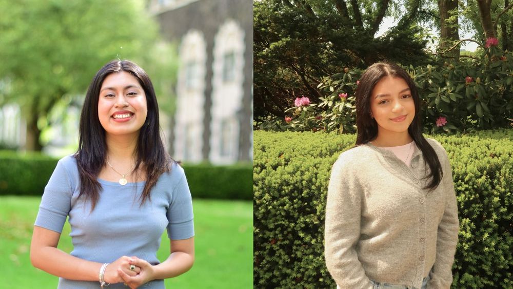 Jennifer Dominguez (left) and Yharelis Ribic are two of Fordham's 11 Gilman scholars for 2025.