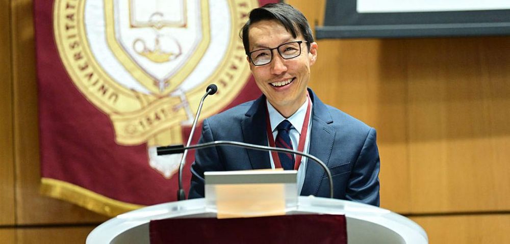 Professor Stephen Hong Sohn at his installation ceremony. Photos by Chris Taggart