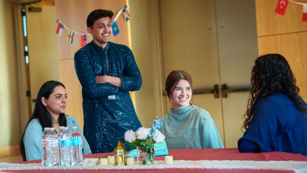 Students gathered at the McShane Center for an iftar dinner, a communal meal held during Ramadan to break the daily fast.