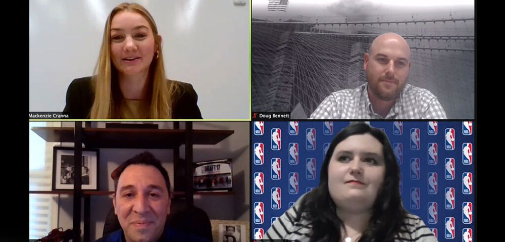 A sports business panel discussion on Zoom