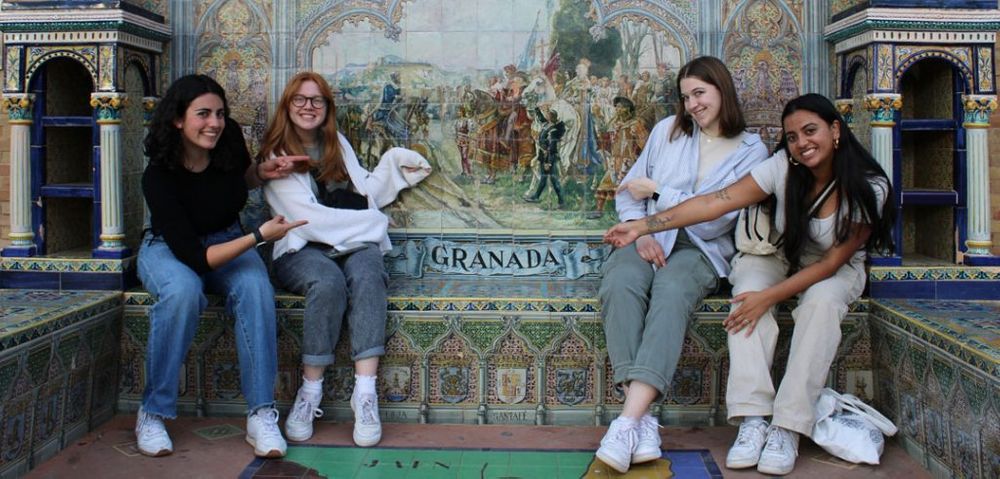 Fordham students studying abroad in Spain.