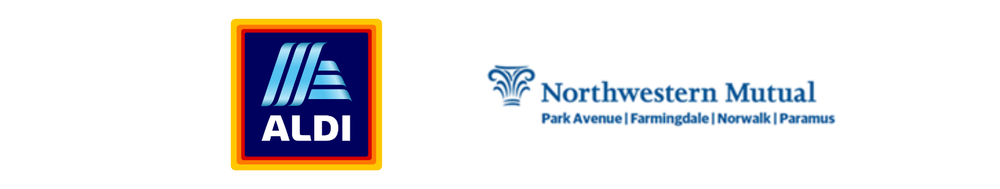 Logos of ALDI and Northwestern Mutual