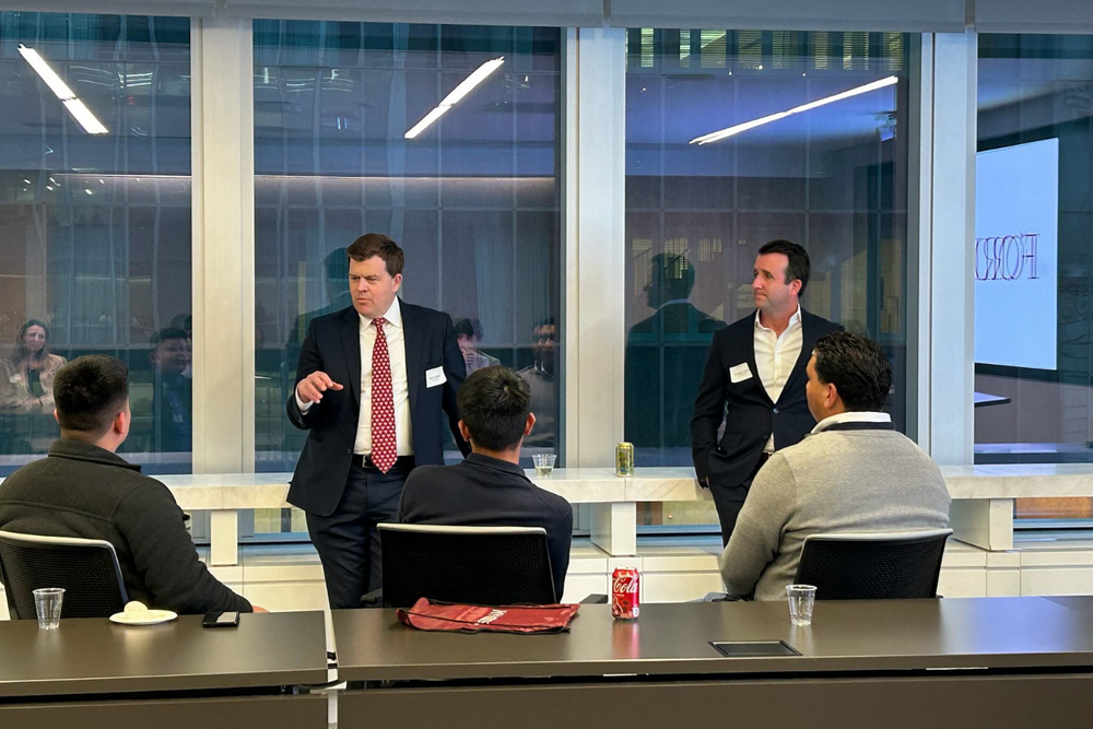 president's council members hosted prospective students at their office at JLL