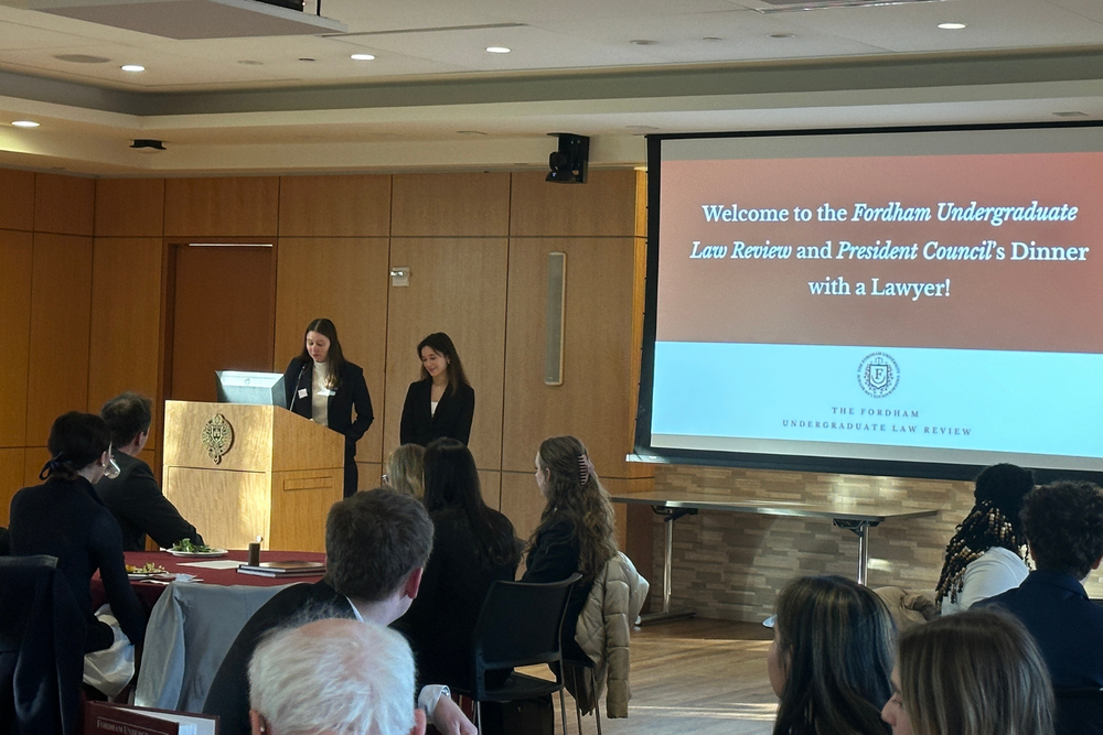 president's council attorneys participate in the annual Dinner with a Lawyer event offering advice to pre-law students