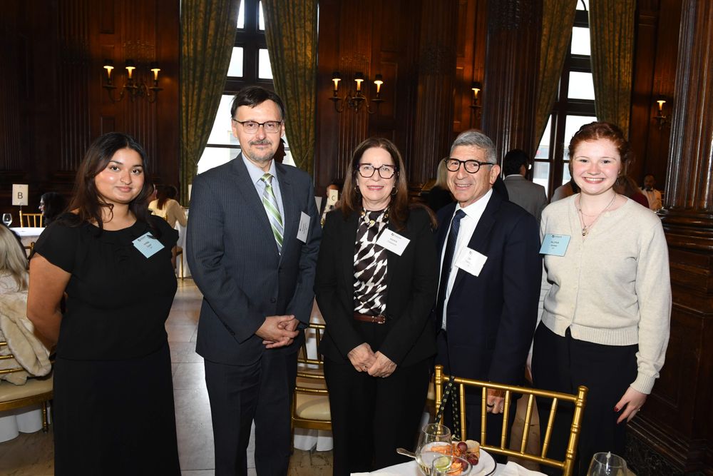 female and male donors with students