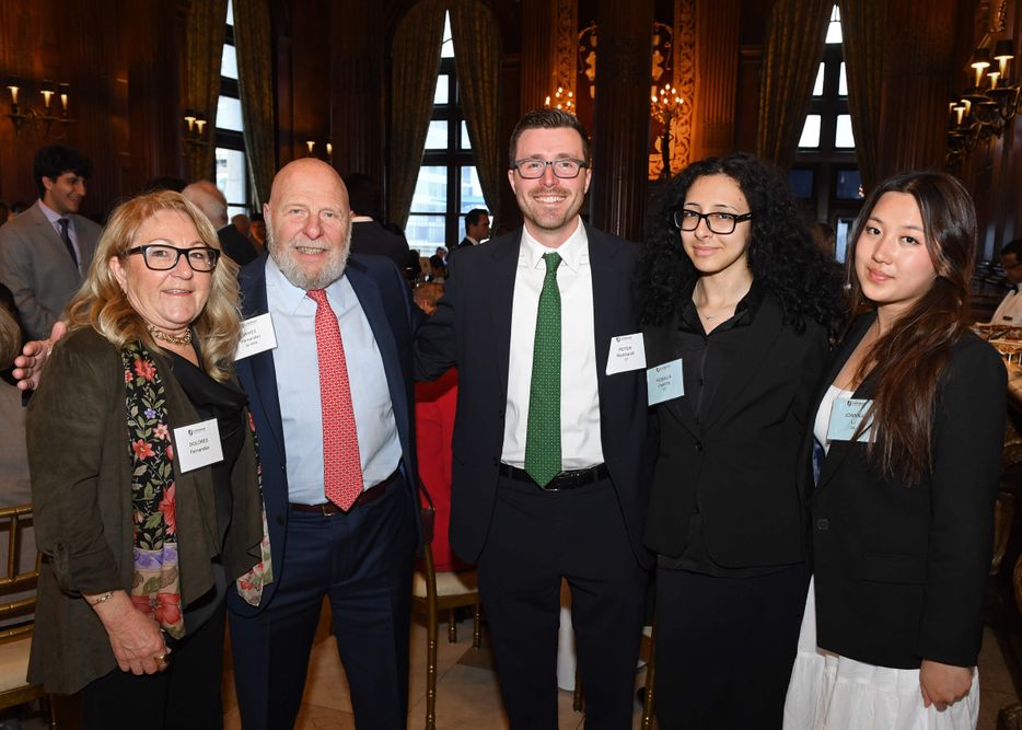 male and female donors with students