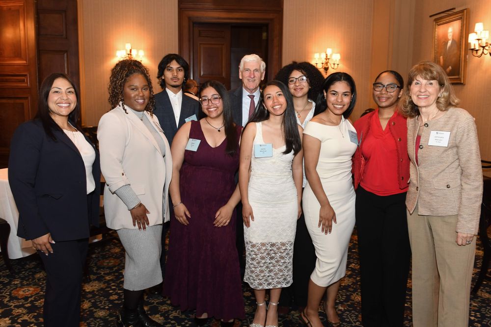 group of students with female and male donors