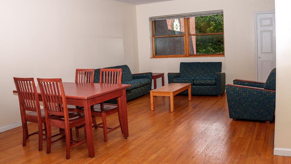 Hughes House living room and dining area