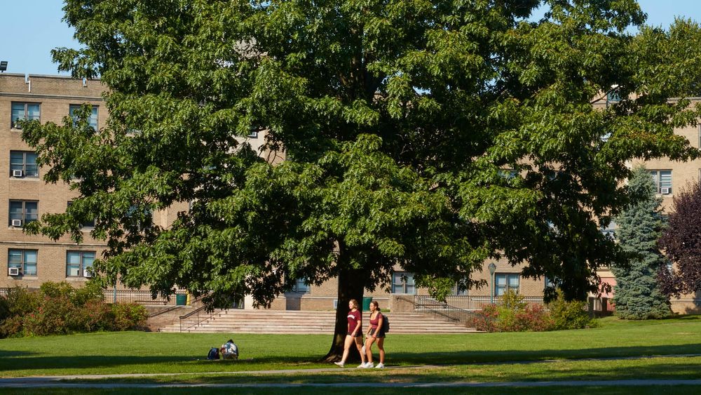 Students walking outside of Martyrs Court 1920x1080
