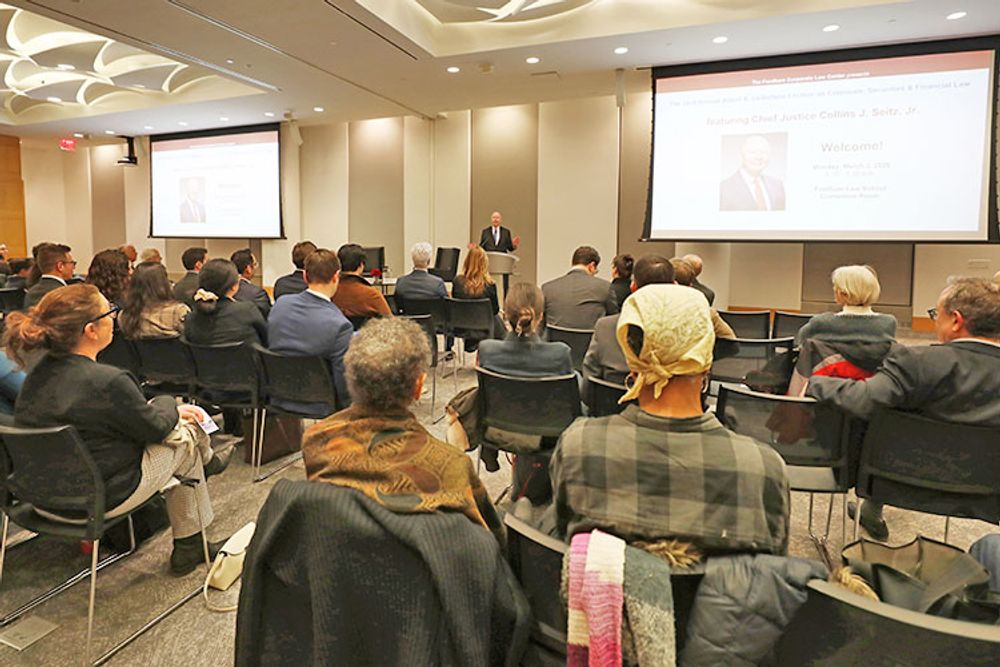 People listening to DeStefano Lecture