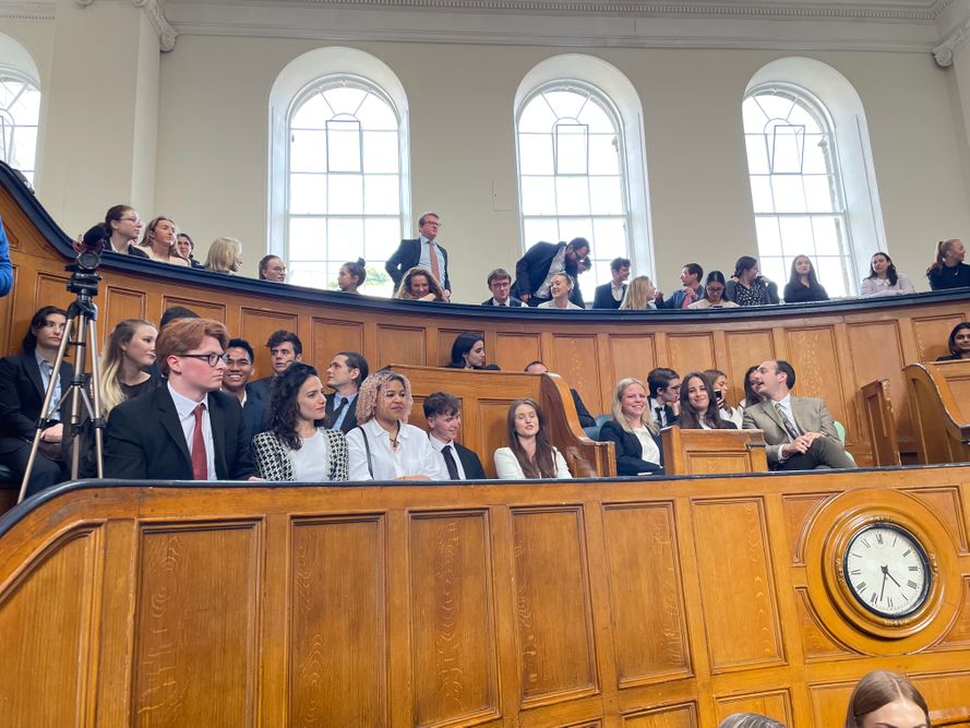 Fordham Law Ireland summer program 2023 students in court
