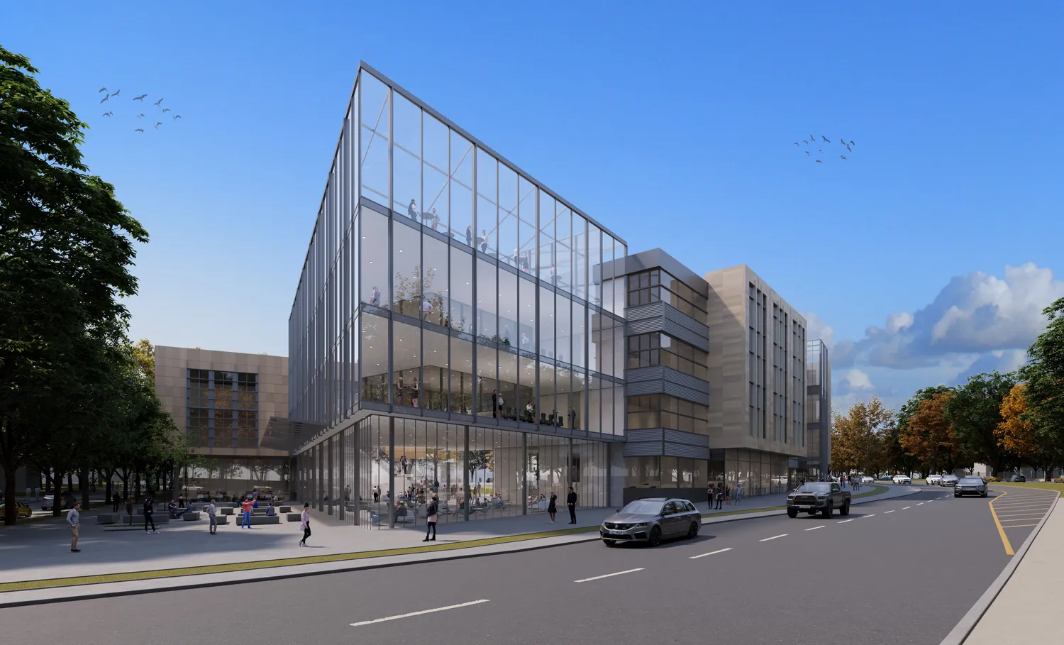 A view of the envisioned integrated science building from Southern Blvd.