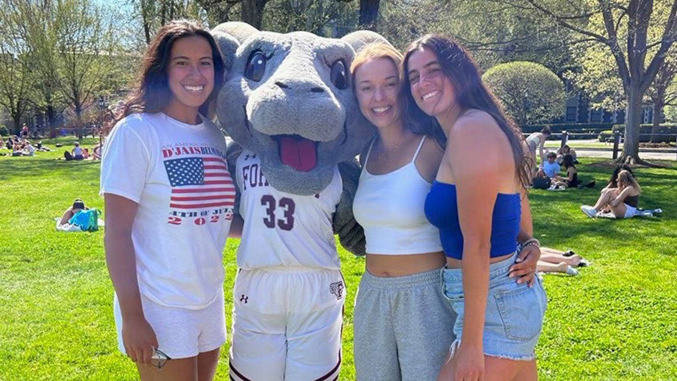 Avery with Ramsees and classmates at Fordham
