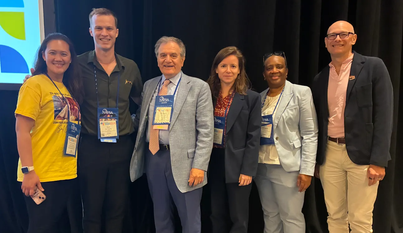 Former Director, Office for International Services, Salvatore Longarino, receiving the 2026 NAFSA Award