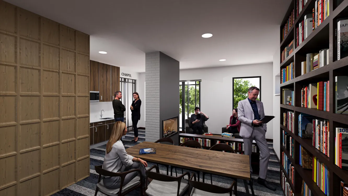 A rendering of the new library space