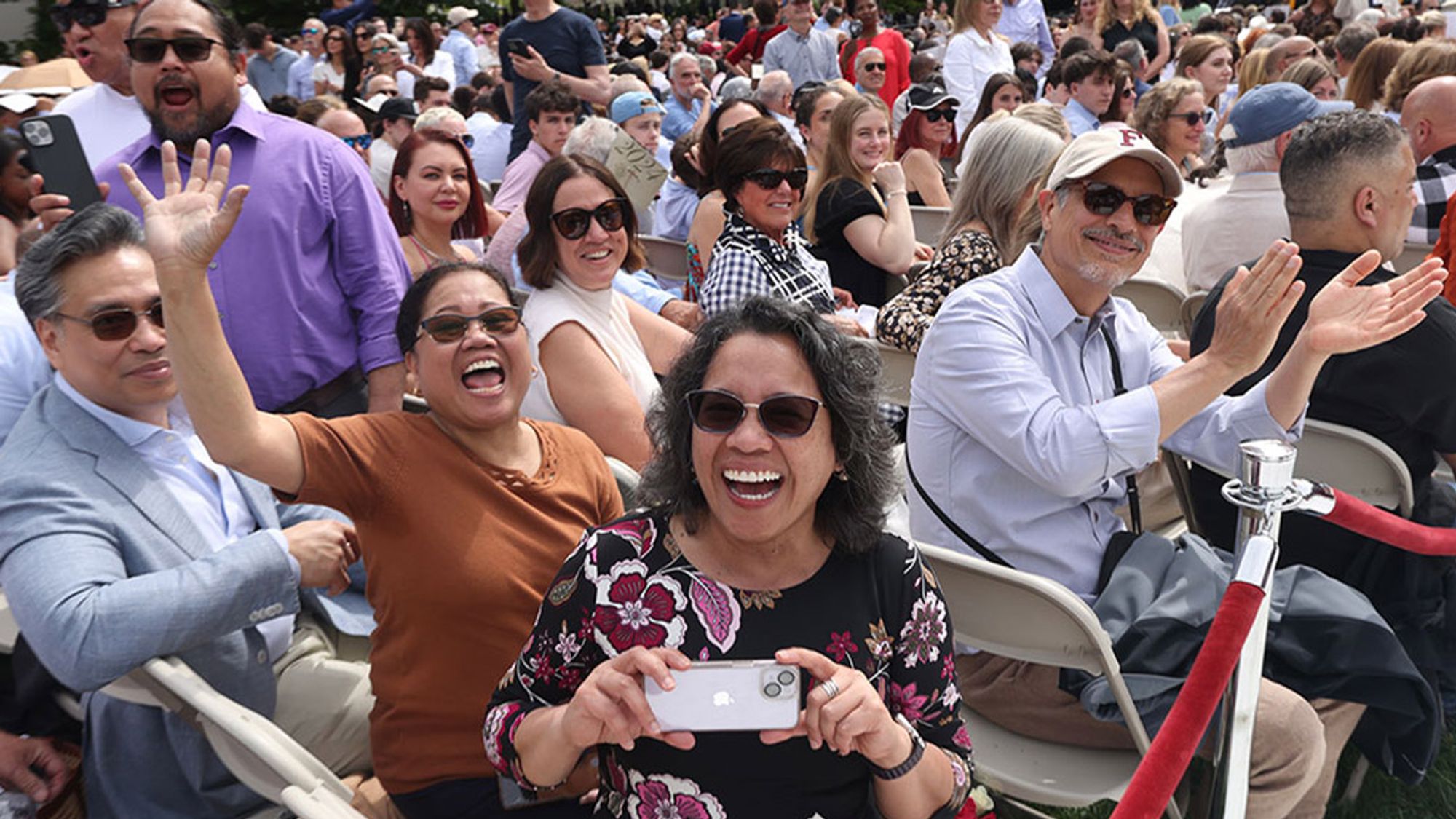 Parents and families celebrating at Fordham Commencement 2024