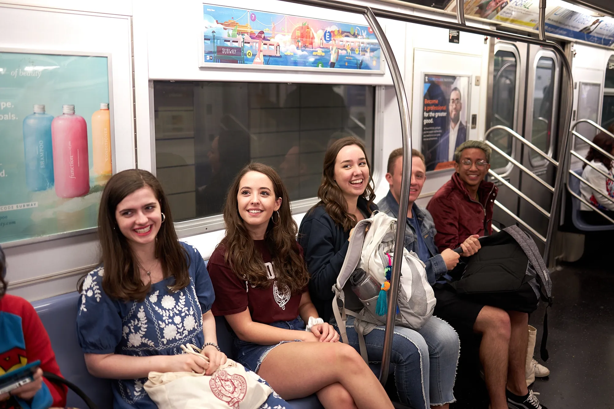 Fordham students on the subway
