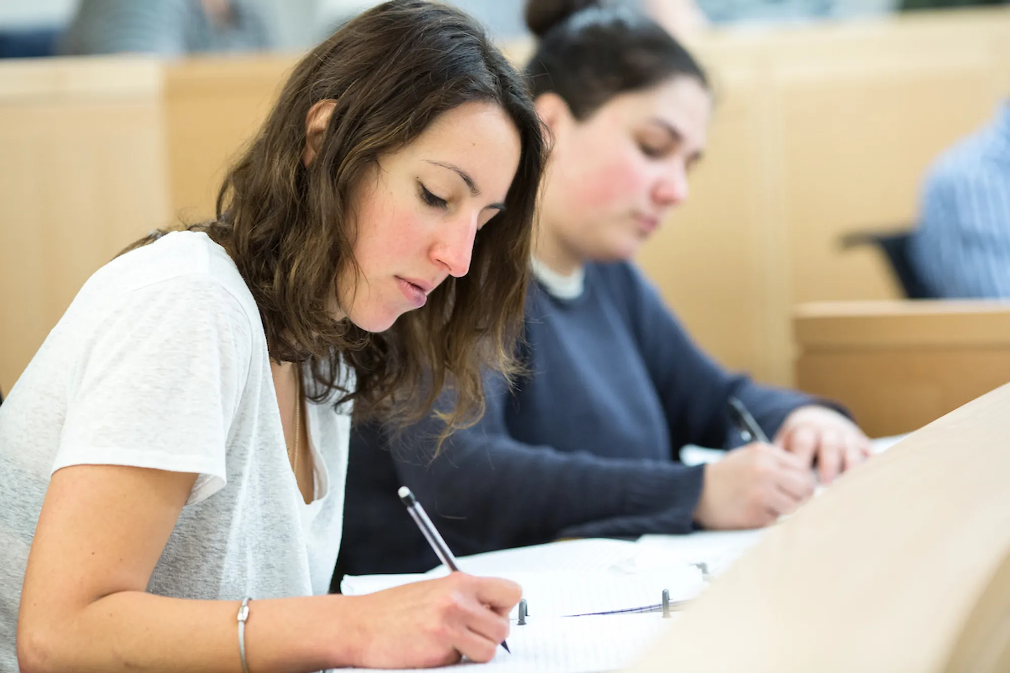 female student in class