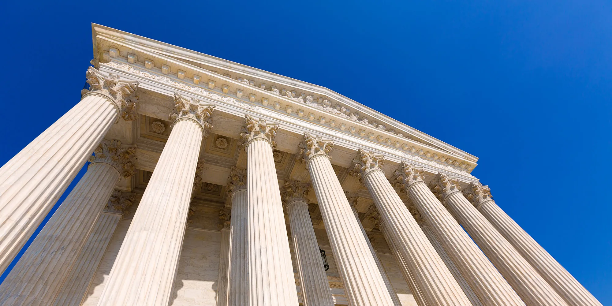 Supreme Court low angle view of columns