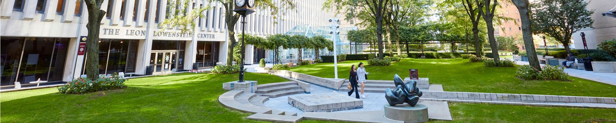 Central Image of Fordham Students on the Center of the Lincoln Center Plaza.