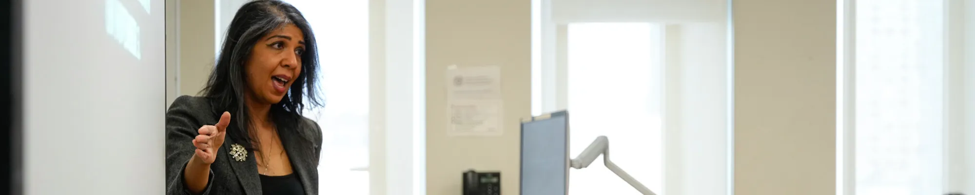 Female professor giving a lecture to her class