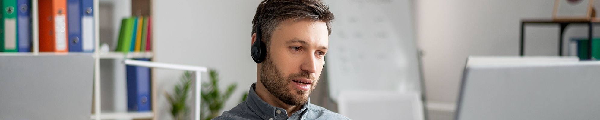 Online Student With Headphones