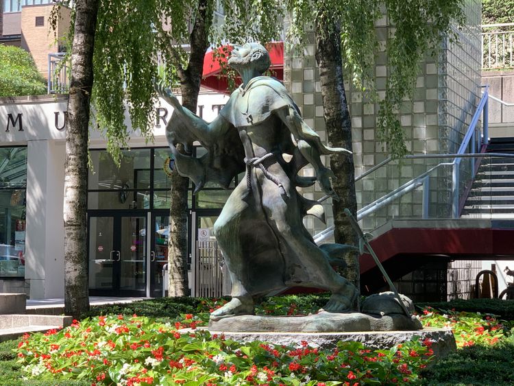 St. Ignatius statue at the entrance of Lincoln Center campus