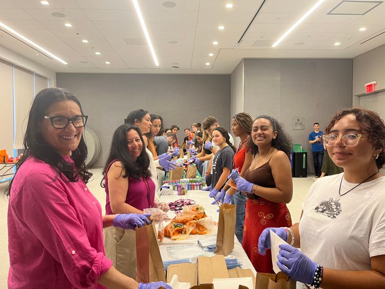 students making sandwiches