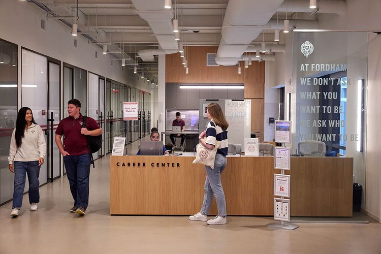 Image of students at the Career Center