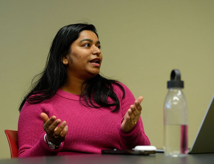 Image of a female talking