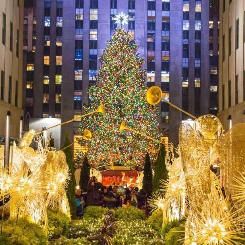 Rockefeller Center Christmas Tree at night