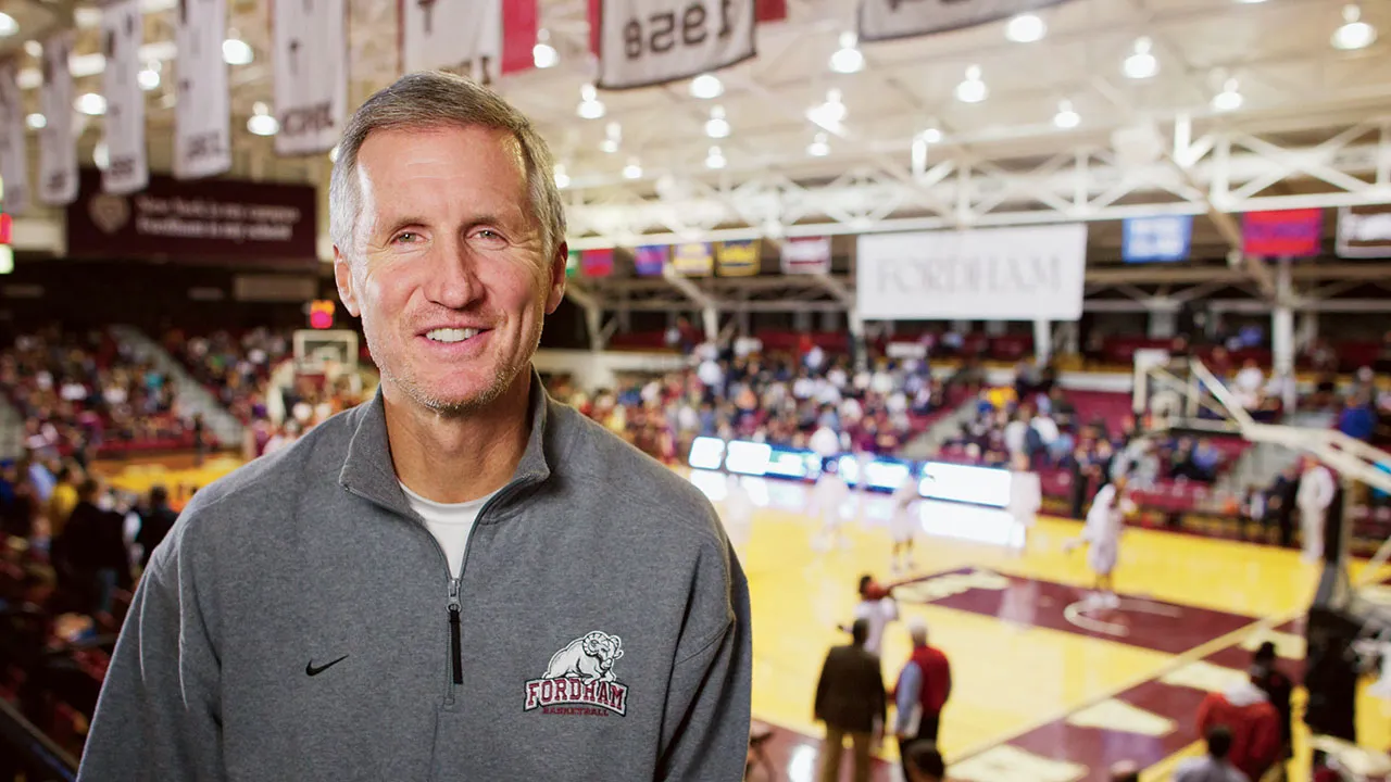 Mike Breen poses at the Rose Hill Gym