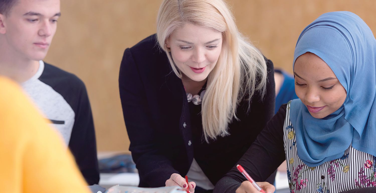 Image of students working together