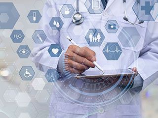 Doctor taking notes on campus