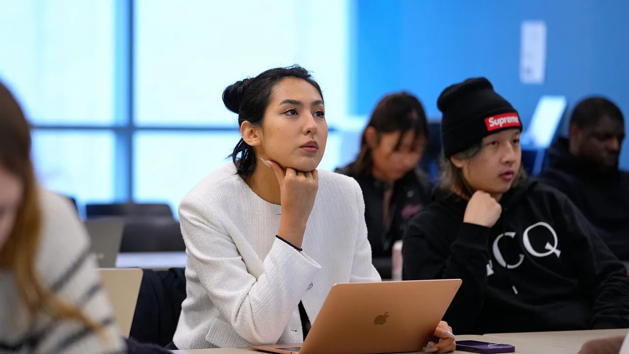 Students sitting in a classroom