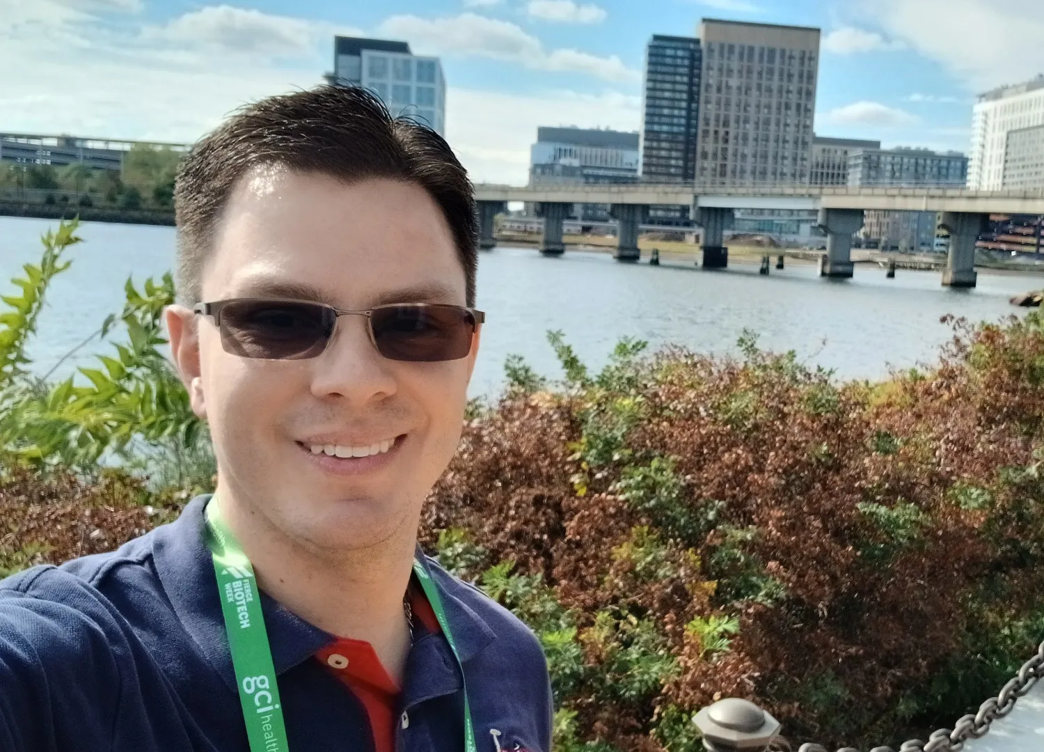 Fawzy Aly standing in front of bushes at the Fierce Biotech Congress Conference