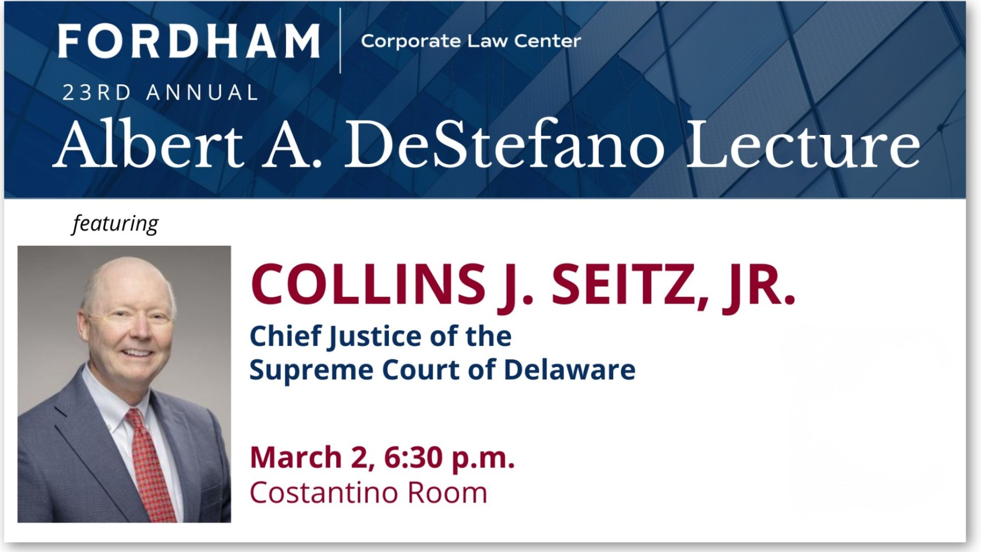 Fordham Corporate Law Center DeStefano Lecture